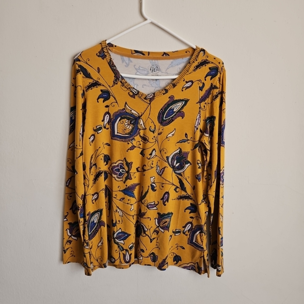 Westport Floral Print Blouse Top size m